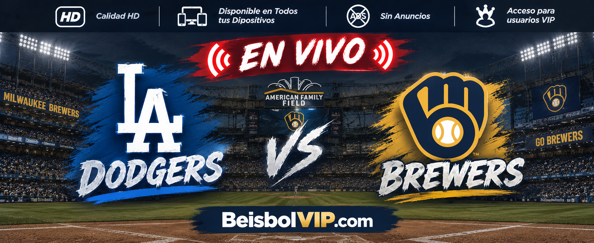 Dodgers vs Brewers en VIVO